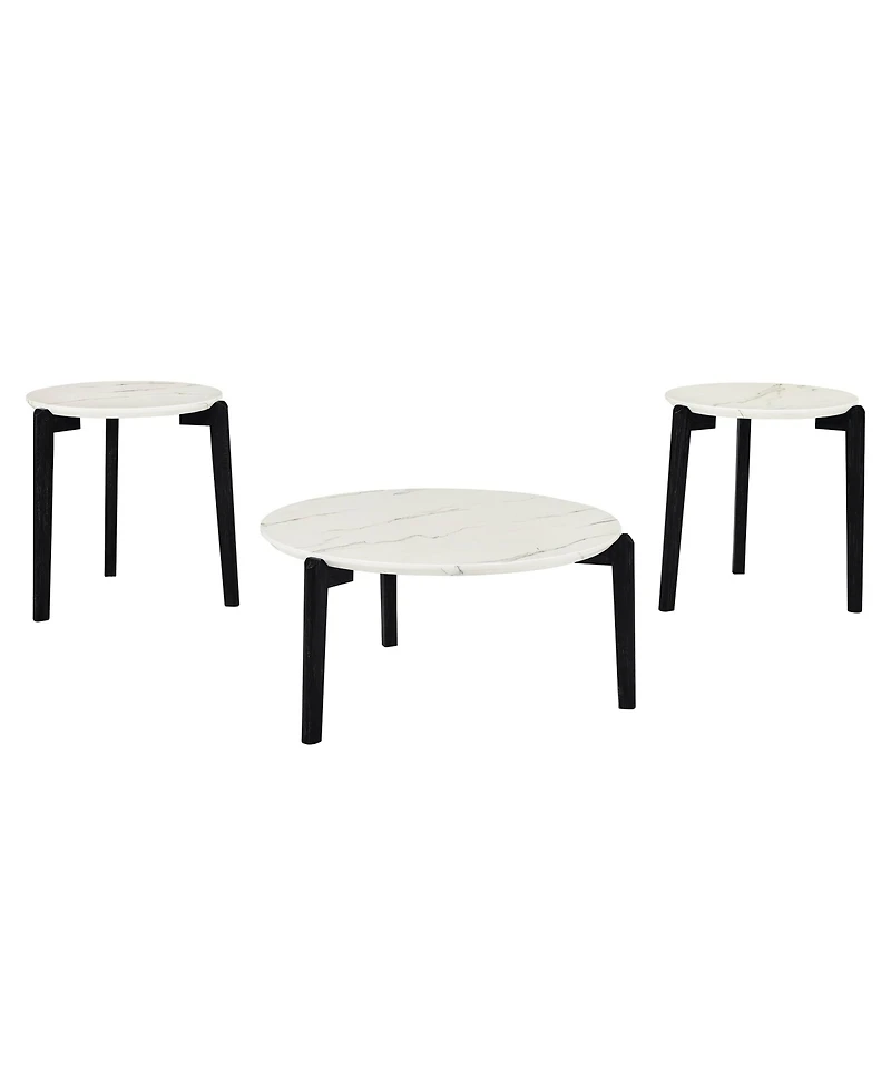 Streamdale Modern Small Coffee Table with Imitation Marble Top