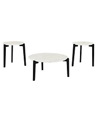 Streamdale Modern Small Coffee Table with Imitation Marble Top