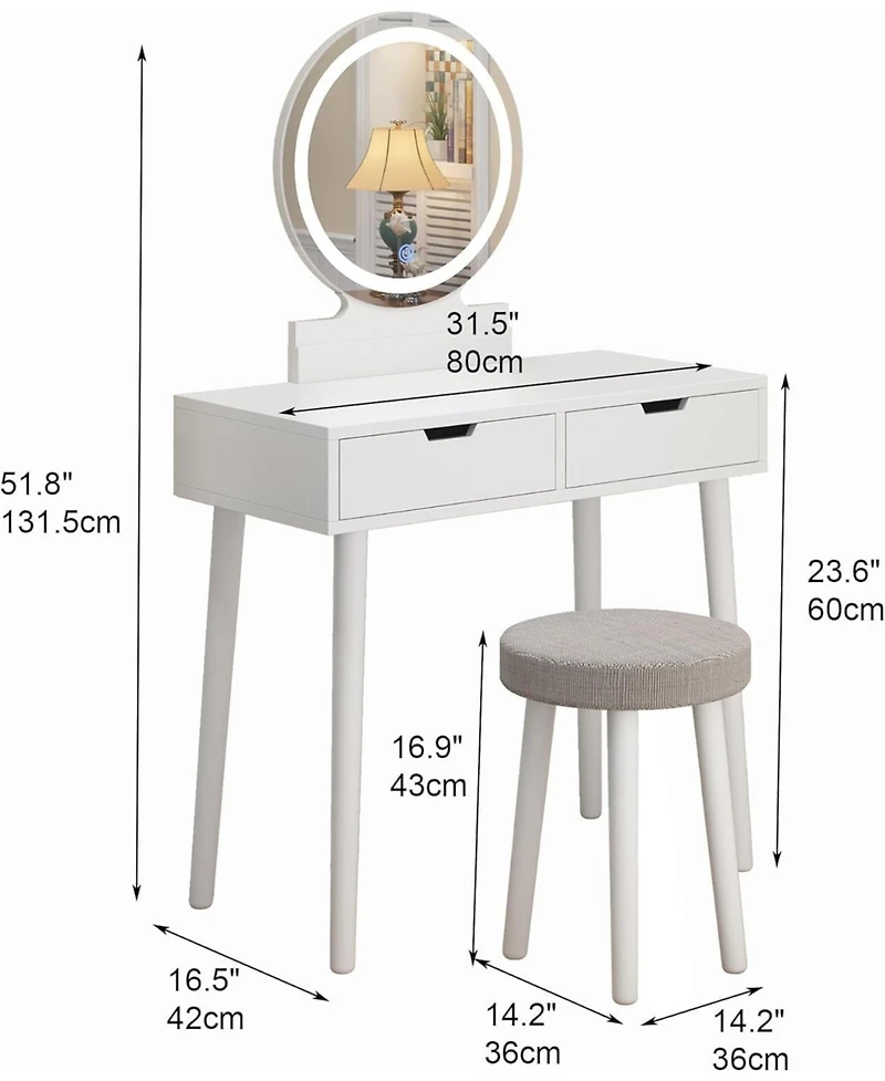 gaomon Vanity Desk with Stool