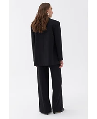 Nocturne Women's Padded Shoulder Blazer Jacket