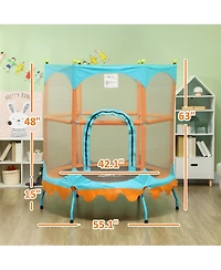 Qaba Trampoline for Kids, 4.6FT Mini Toddler Trampoline,