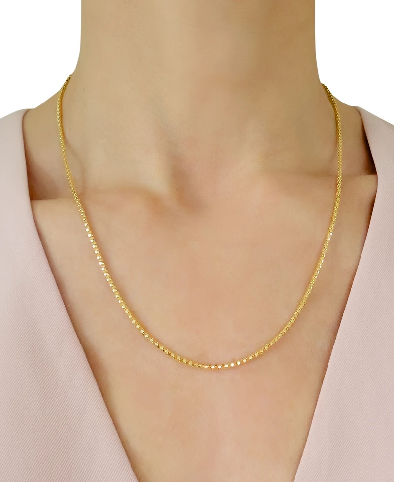 14k Gold Necklace, 20" Diamond Cut Popcorn Chain (1-5/8mm)