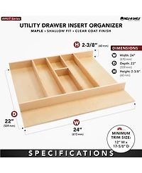 Rev-a-Shelf Trim-to-Fit Shallow Drawer Organizer, 23.98 x 21.97 In, 4WUT-3SH