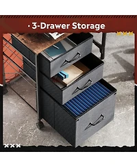 Mobile File Cabinet, Rolling Printer Stand with 3 Drawers