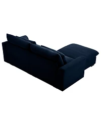 Streamdale Furniture Sectional Sofa Comfy Corduroy Couch for Living Room with Pillows and Round Armrests