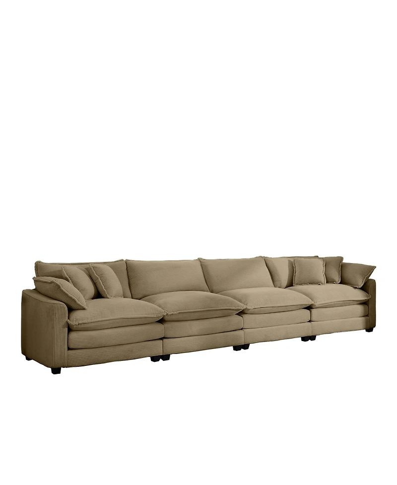 Streamdale Furniture Corduroy Sofa, Modern Upholstered 4 Seater Corduroy Fabric Sofa, Office Living Room Apartment Comfortable Sofa, Easy to Assemble