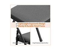 gaomon 4 Pack Folding Chairs,Outdoor & Indoor Event Portable Metal Folding Chairs with Cushion,Fabric Dining Chair Set with Padded Cushion and Back