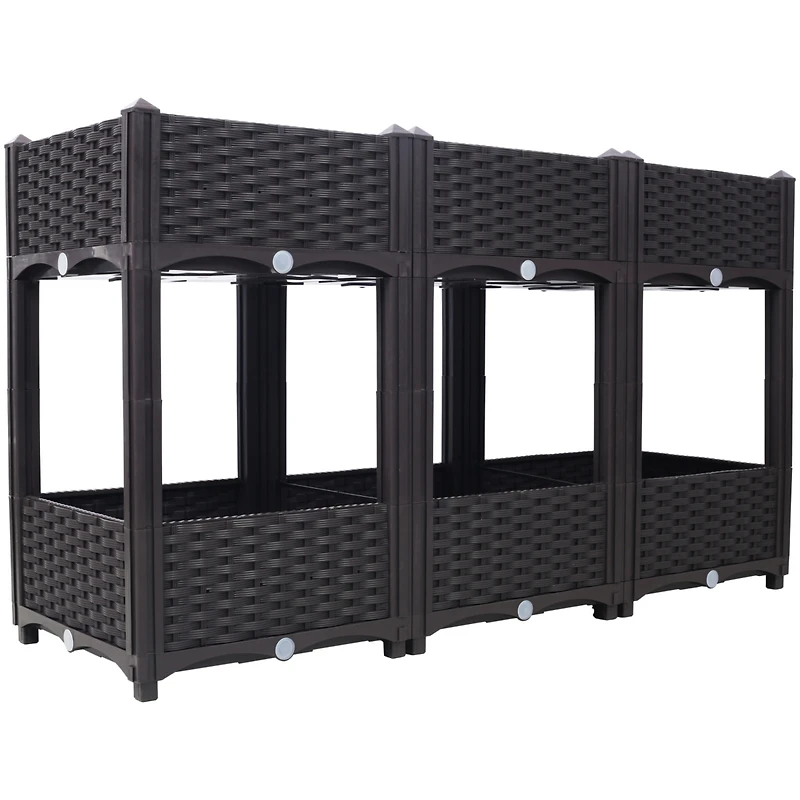 Streamdale Raised Planter Beds Kit Brown, 47.2"x15.7"x27.7