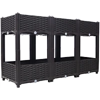 Streamdale Raised Planter Beds Kit Brown, 47.2"x15.7"x27.7