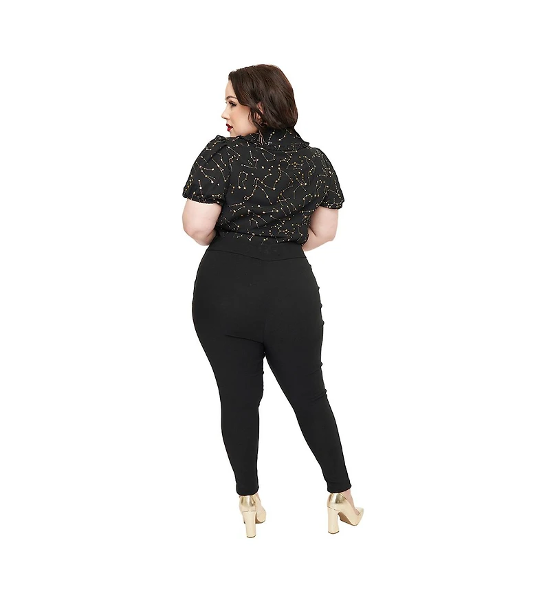 Unique Vintage Plus Size High Waist Cigarette Pants