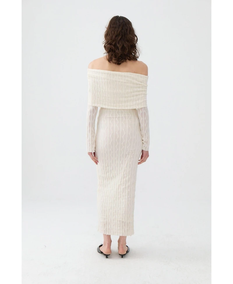 Nocturne Women's Off the Shoulder Layered Design Dress