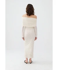 Nocturne Women's Off the Shoulder Layered Design Dress