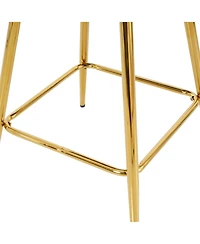 Streamdale Gold-Plated Linen Bar Chair (Set of 2)