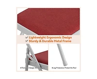 gaomon Folding Chairs 2 Pack, Portable Metal Chairs with Cushions and Non-Slip Feet Pads for Home and Office, Indoor and Outdoor Events