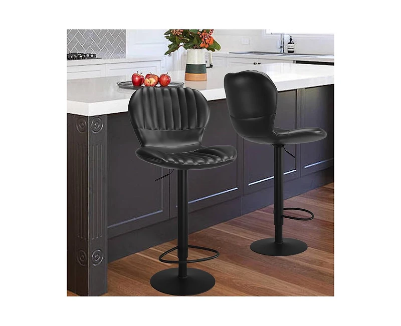 gaomon Bar Stools Set of 4, Modern Swivel Chairs, Adjustable Counter Height with High Backrest, Easy 5 Minute Assembly for Kitchen Isla