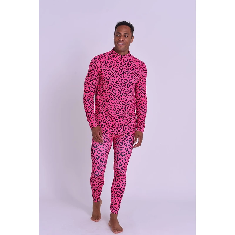 Oosc Men's Baselayer Pant - Hotel California Pink Leopard