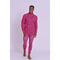 Oosc Men's Baselayer Pant - Hotel California Pink Leopard