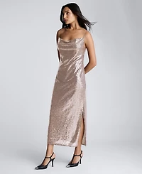 Kenneth Cole Women's Cowl Neck Sequin Maxi Dress