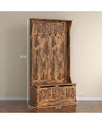 Homcom 3-In-1 Hall Tree Storage Bench and Coat Rack