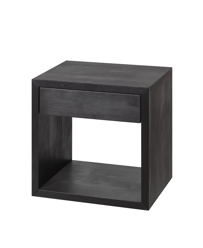 Woodek Floating Nightstand, Set Of 2 Medium Mid-Century Modern Solid Hardwood With Drawer - Bedside Table For Bedroom