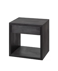 Woodek Floating Nightstand, Set Of 2 Medium Mid-Century Modern Solid Hardwood With Drawer - Bedside Table For Bedroom