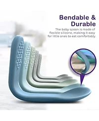Sperric Baby Spoons - Infant First Stage Silicone Spoon For Self Feeding Set Gum Friendly Bpa Free