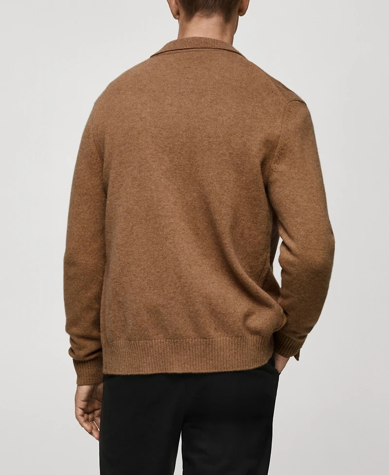 Mango Men's Slim-Fit Knit Wool-Blend Cardigan