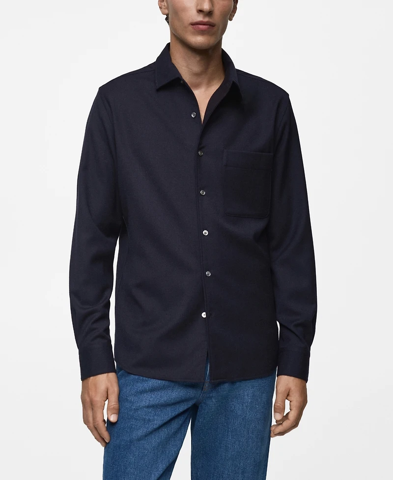 Mango Men's Regular-Fit Wool Shirt