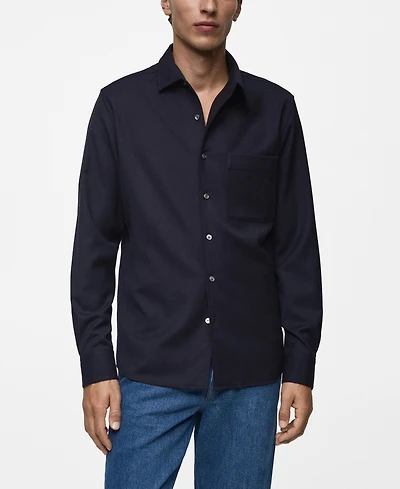 Mango Men's Regular-Fit Wool Shirt