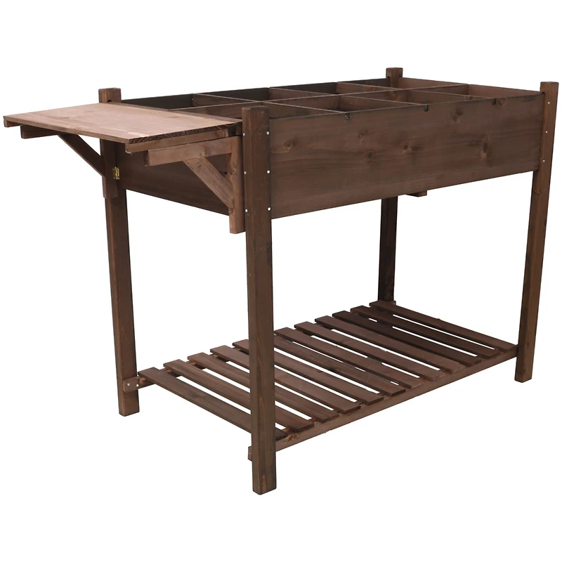 Streamdale 8-Pocket Raised Garden Bed with Foldable Table