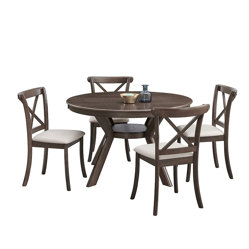 Streamdale 47" Round Modern Rubber Wood Dining Table