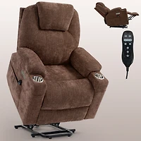 Up to 350 Lbs Power Lift Recliner Chair Heavy Duty Motion Mechanism with 8-Point Vibration Massage and Lumbar Heating, Usb and Type-c Ports