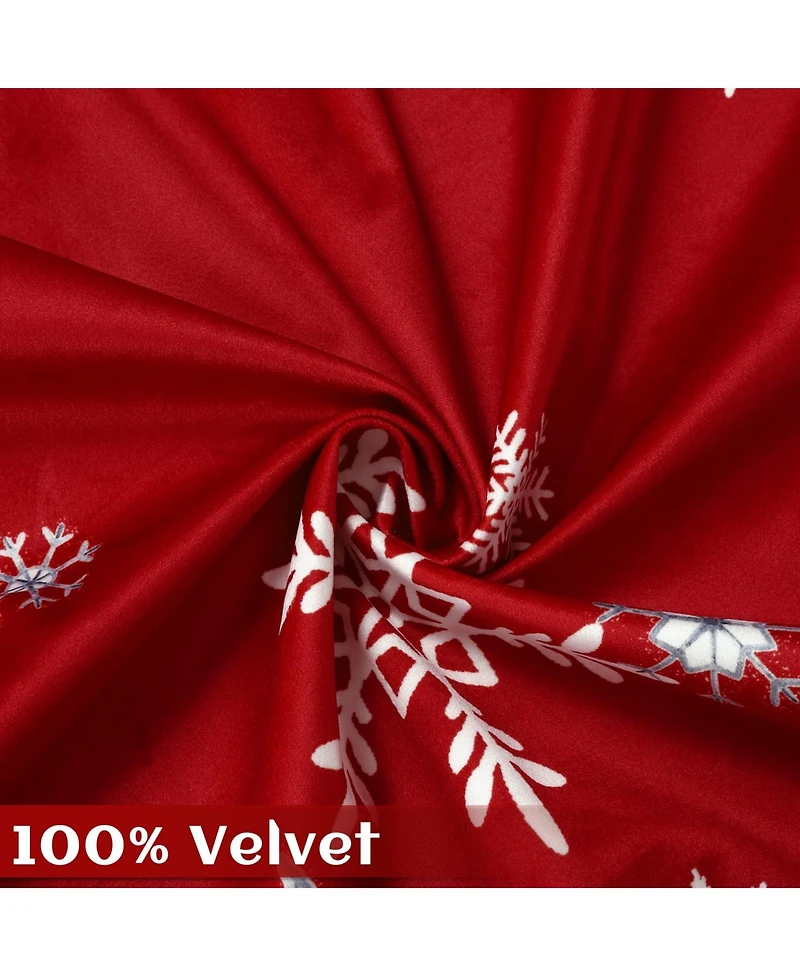 Christmas Curtains for Living Room, 84" Long Velvet Room Darkening Thermal Insulated Window Drapes for Holiday Decor