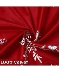 Christmas Curtains for Living Room, 84" Long Velvet Room Darkening Thermal Insulated Window Drapes for Holiday Decor
