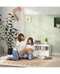 Qaba Toy Storage Organizer with 2 Drawers, Toy Shelf, Large Top,