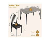 5 Pieces Dining Table Set for 4, Dining Room Table Set for 4, Small Kitchen Table for 4 with Upholstered Chairs,Dinner Table Set for 4, Kitchen Table