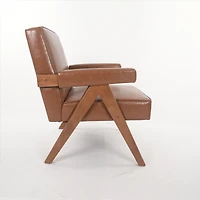 Streamdale Wooden Lounge Chair with Rails and Cushions, Set of 1