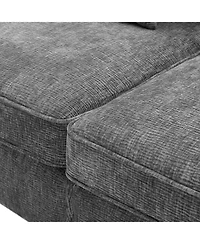 Streamdale Plush Fabric Sofa with Sleek Arms and Wood Frame