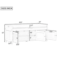 3-Door Storage Bench with Cushion – Hidden Shoe Organizer for Hallway, Mudroom, or Foyer