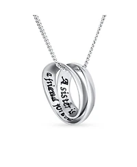 Bling Jewelry Sister Bond Circle Heart Pendant Sisters Necklace .925 Sterling Silver