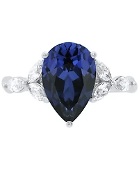 Grown With Love Lab Ruby (3-5/8 ct. t.w.) & Diamond (1/2 Pear Ring 14k Gold or White (Also Emerald La