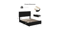 gaomon Queen Linen Upholstered Platform Bed Frame with 4 Storage Drawers