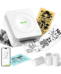 Sticker Printer, PM230 Mini Thermal Printer Bluetooth Portabel Sticker Maker with 3 Rolls of Paper, Print Pods Mini Printer with Multiple Templates fo