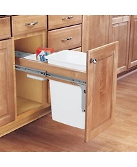 Rev-a-Shelf Single Pullout Top Mount Trash Can 35 qt., White, 4WCTM-12DM1-175