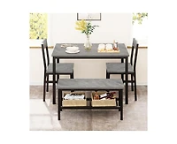 gaomon Dining Table Set for 4, Modern Kitchen Table with Bench and Chairs