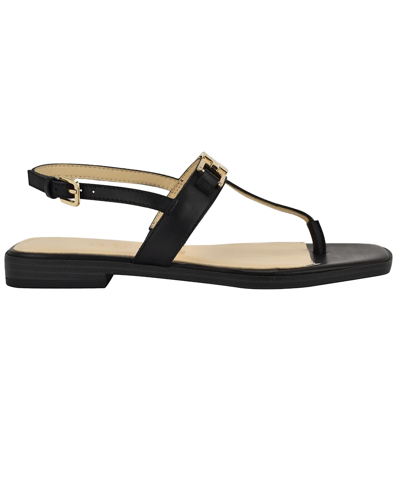 Guess Women's Reality G-Elite T-Strap Flat Sandals