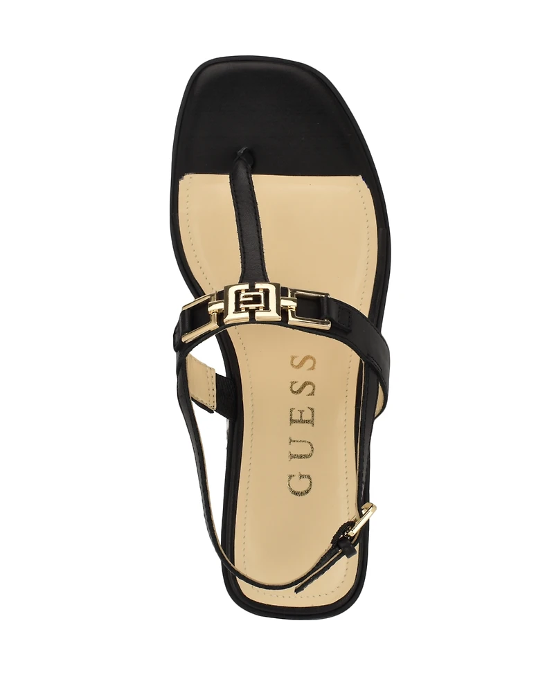 Guess Women's Reality G-Elite T-Strap Flat Sandals