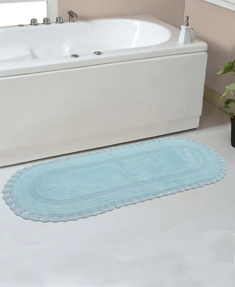 Home Weavers Hampton Crochet Reversible Bath Rug, 21" x 54"