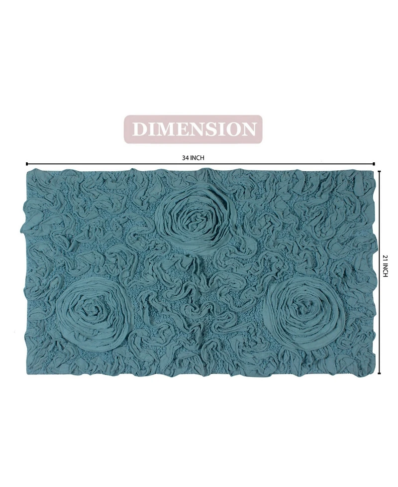Home Weavers Bell Flower Bath Rug, 21" x 34"