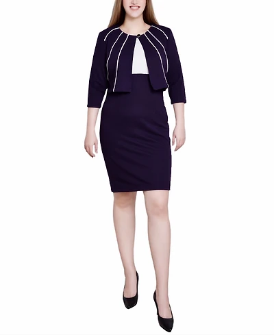 Ny Collection Women's 3/4 Sleeve Two Piece Dress Set